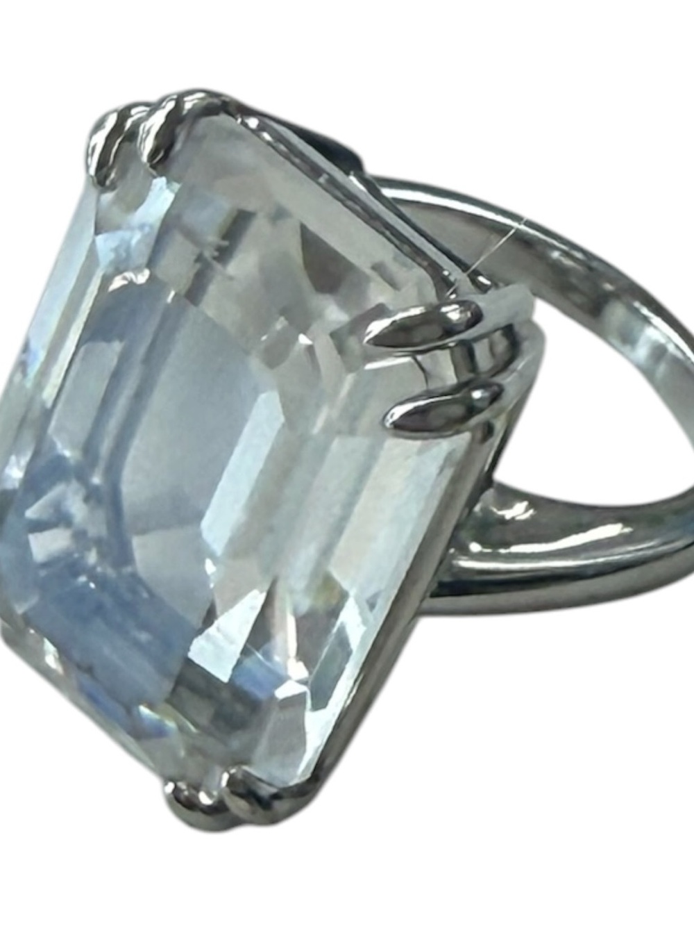 Swarovski size 6 Clear Emerald-Cut Cocktail Ring - Women Jewelry - Picture 4 of 7